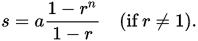 Geometric series sum.